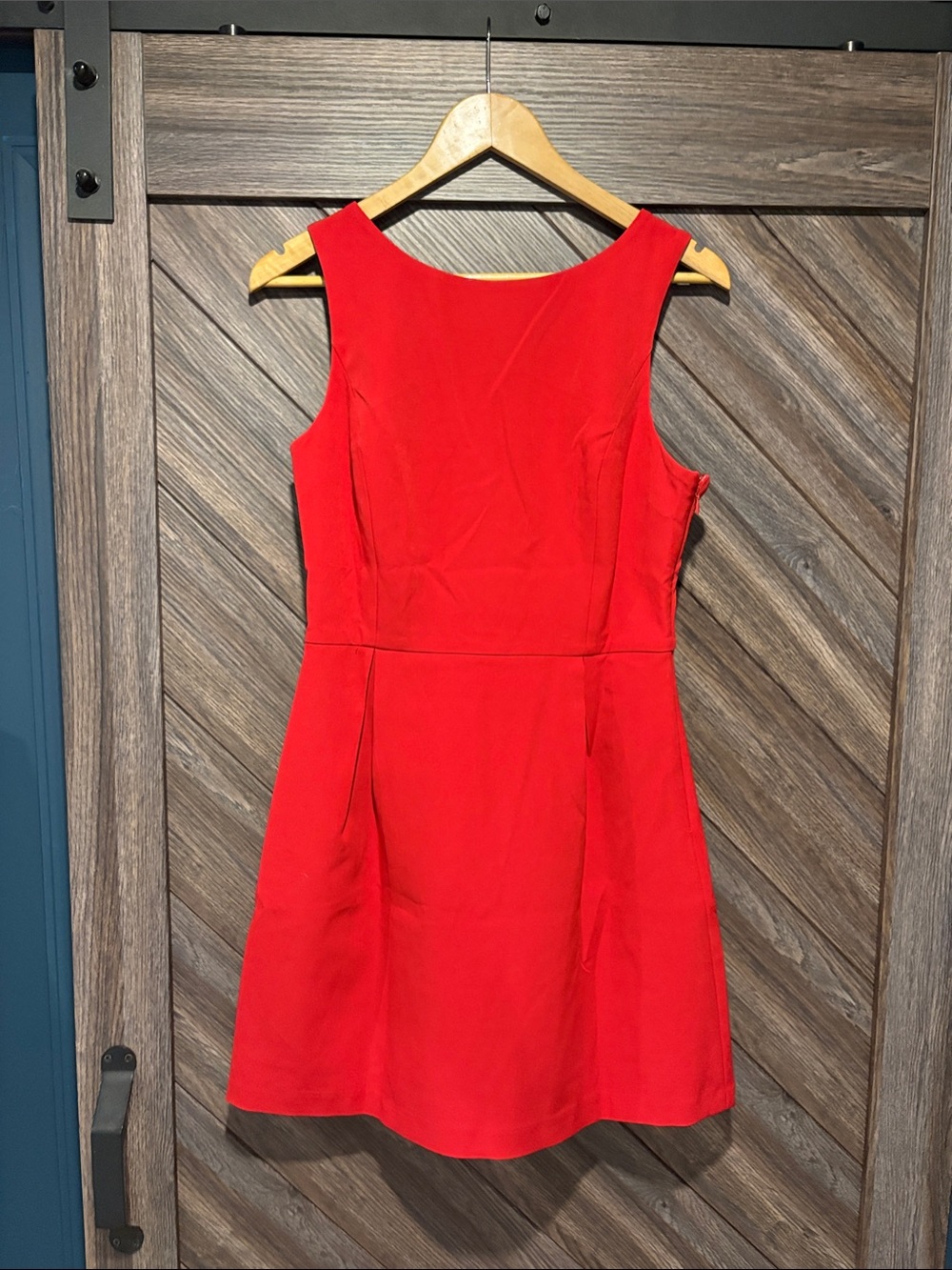 NWT Sleek Red Sleeveless Mini Dress with pink bow detail